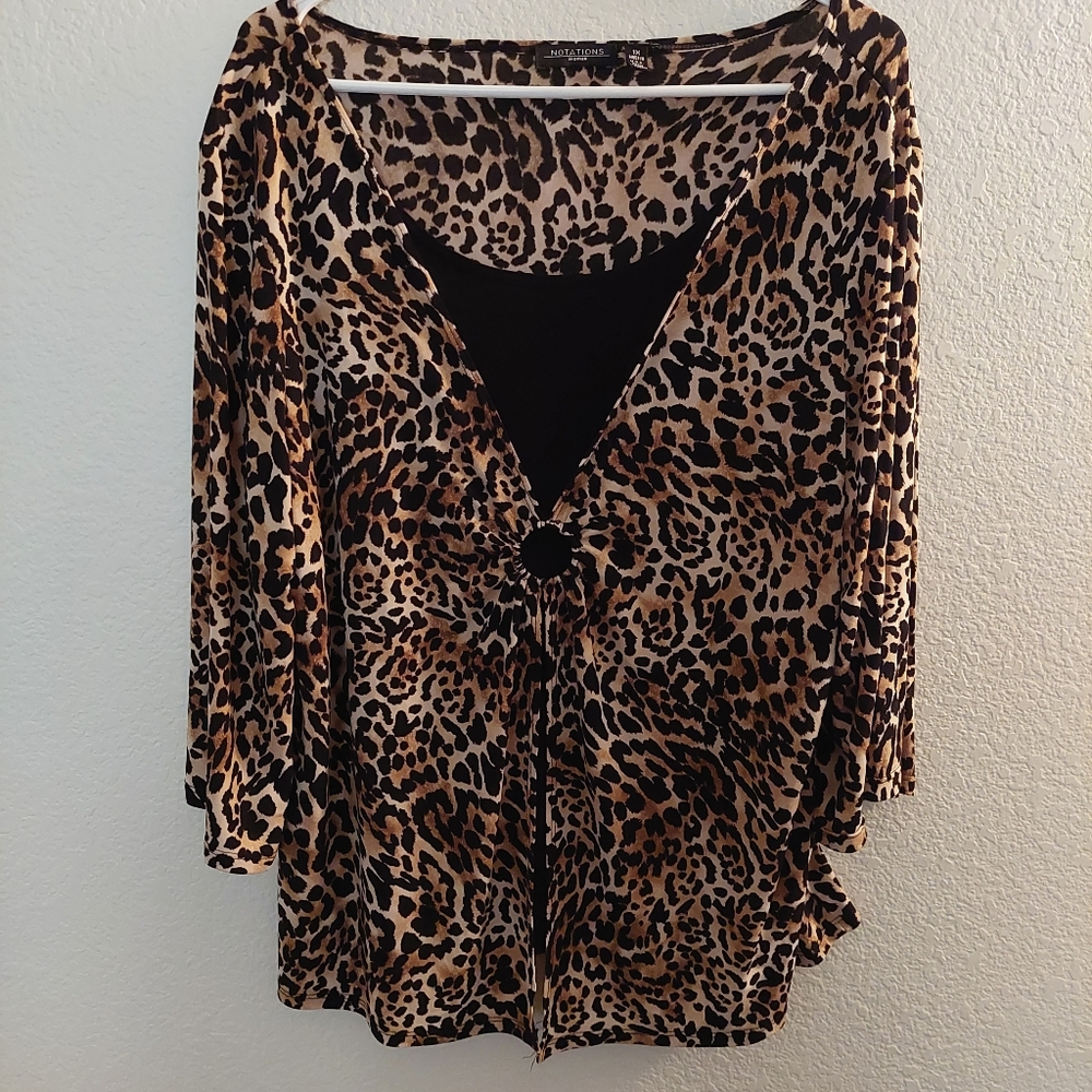 Notations, 1X, Leopard Print top